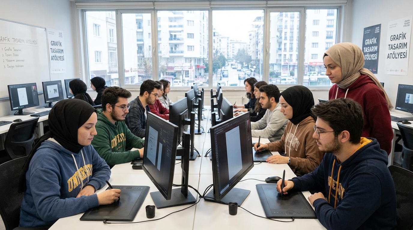 İstanbul'un en popüler grafik tasarım kursları eğitim ortamı ve teknolojik altyapı.